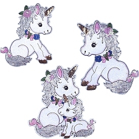 Computerized Embroidery Cloth Self Adhesive Patches, Stick On Patch, Costume Accessories, Appliques, Unicorn