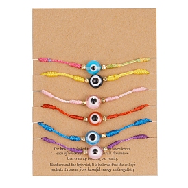 6 браслет из звеньев сглаза из смолы, плетеные счастливые браслеты для женщин