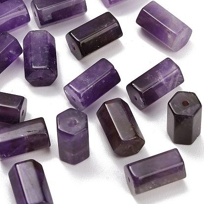 Natural Amethyst Beads, Hexagonal Prism Beads