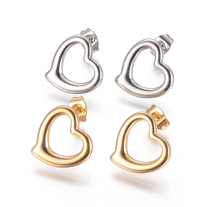 304 из нержавеющей стали серьги, гипоаллергенные серьги, с уха орехов, сердце