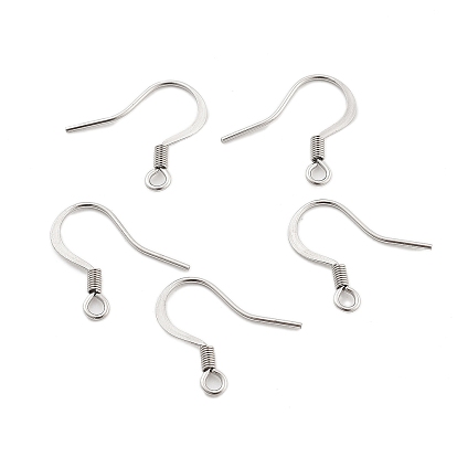 304 из нержавеющей стали французских крючков серьги, плоские крючки для серег, с горизонтальной петлей