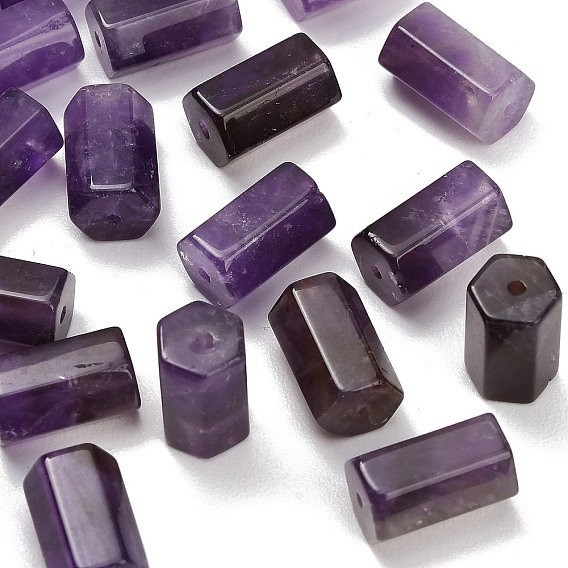 Natural Amethyst Beads, Hexagonal Prism Beads