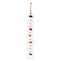 7 Chakra Gemstone Wall Hanging Pendant Decorations, for Home Living Yoga Room Bedroom Decorations, with Steel Ring