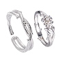 Thorn & Rose 925 Sterling Silver Couple Rings, Vintage Design Open Ring Gift