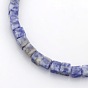 Cube Natural Blue Spot Jasper Beads Strands, 4x4x4mm, Hole: 1mm, about 85~100pcs strand, 15.3 inch~15.8 inch
