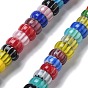 Handmade millefiori lampwork beads strands, плоско-круглые