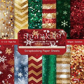24 pcs 12 styles blocs de papier de scrapbooking, pour scrapbook album bricolage, carte de voeux, papier de fond