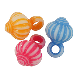 Opaque Acrylic Lantern Charms, Craft Style, 17x12mm, Hole: 3.5mm, about 710pcs/500g