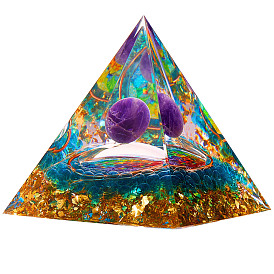 Natural Purple Aventurine Crystal Pyramid Decorations, Healing Angel Crystal Pyramid Stone Pyramid, for Healing Meditation