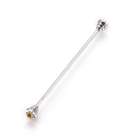Brass Tie Pin, with Rhinestone