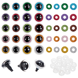 60 наборы 30 стили пластиковые поделки глаза, безопасные глаза, со шкалой и проставкой