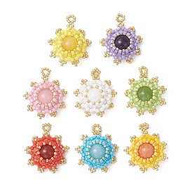 8 шт. 8 цвета: натуральный сердолик, машанский нефрит, аметист и малайзийский нефрит с подвесками из стеклянного бисера, солнечные чары, смешанные окрашенные и неокрашенные