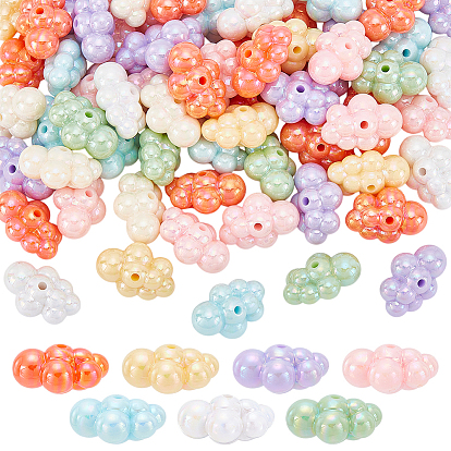 70 непрозрачные акриловые бусины, облако, с покрытием AB цвета