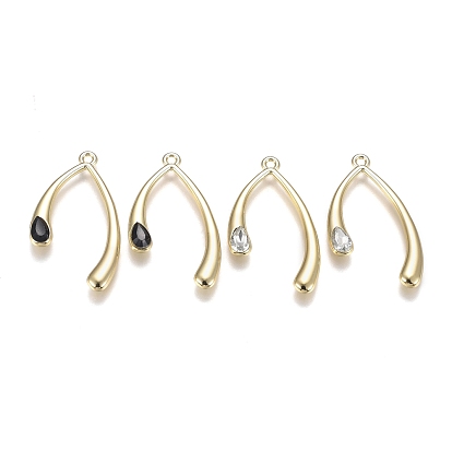 Light Gold Plated Alloy Jewelry Rhinestone Pendants