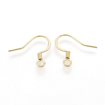 316 Surgical Stainless Steel French Earring Hooks, Flat Earring Hooks, Ear Wire, with Horizontal Loop