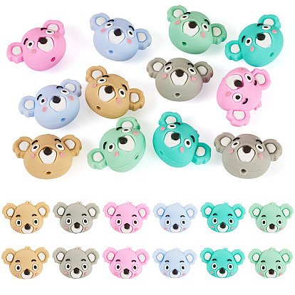 12 шт 6 цвета силиконовые бусины, коала