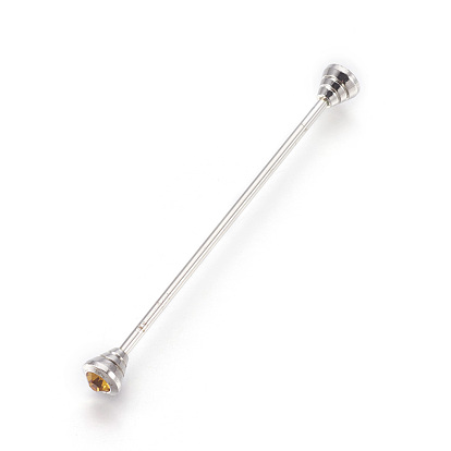 Brass Tie Pin, with Rhinestone