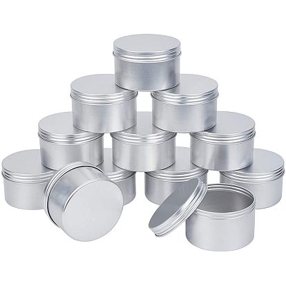 Round Aluminium Tin Cans, Aluminium Jar, Storage Containers for Cosmetic, Candles, Candies, with Screw Top Lid