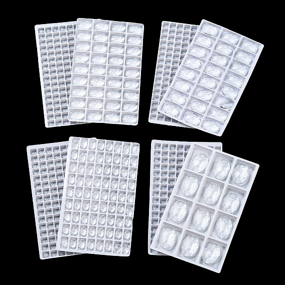 Прозрачные k 5 стеклянные кабошоны, граненые, овальные