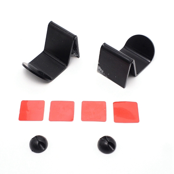 Arrylic Earphone Display Stands Set, with Glue Stickers & Adhesive Holder, Wall-mounted