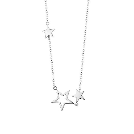 SHEGRACE 925 Sterling Silver Pendant Necklace, with S925 Stamp, Star