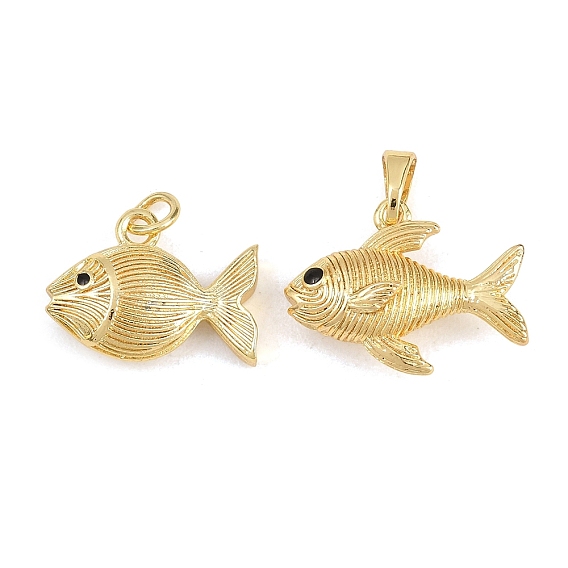 Латунные подвески, с эмалью, рыбы прелести, без кадмия и без свинца