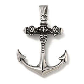 316 Surgical Stainless Steel Pendants, Anchor Charm