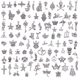 100 piezas colgantes de aleación de estilo tibetano, para joyería, collar, pulsera, fabricación de pendientes, manualidades., formas mixtas