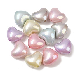 Непрозрачные акриловые бусины с УФ-покрытием, жемчужные, сердце