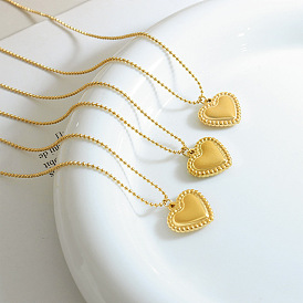 Heart-shaped Lace Texture Set Collar Lock Clavicle Necklace Titanium Steel Bracelet Jewelry