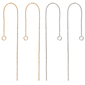 8шт. 2 цветная латунная фурнитура для сережек-гвоздиков, ушные резьбы, с петлей