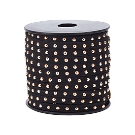 Golden Aluminum Studded 
Faux Suede Cord