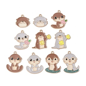 Подвески из эмали и сплава, бобровый шарм, золотой свет