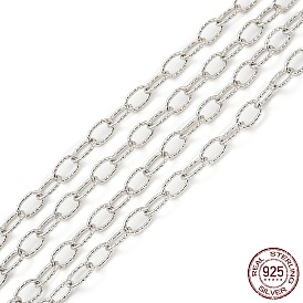 925 Sterling Silver Cable Chains, Soldered