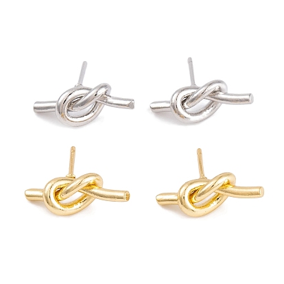 Boucles d'oreilles en laiton plaqué à crémaillère, sans cadmium et sans plomb, plaqué longue durée, se tordre ensemble, boucles d'oreille