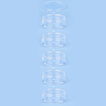 Conteneurs de perle plastique, ronde, 5 flacons