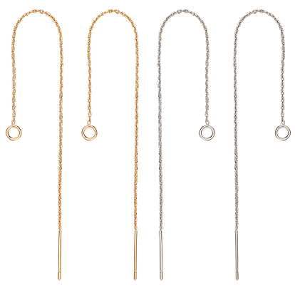 8шт. 2 цветная латунная фурнитура для сережек-гвоздиков, ушные резьбы, с петлей