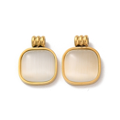 304 подвески из нержавеющей стали, с кошачий глаз, квадратный