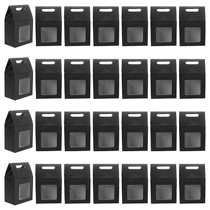 Прямоугольные подарочные коробки для хранения бумаги с прозрачным окном, подарочный упаковочный футляр для принадлежностей для свадебной вечеринки