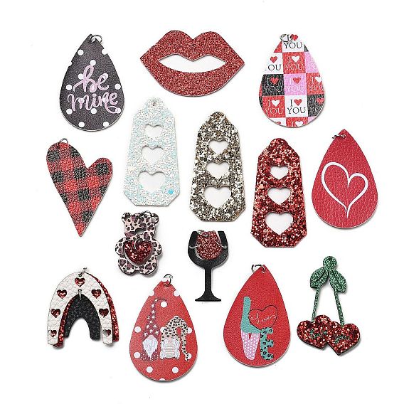 Большие кожаные подвески, с железным кольцом, коллекция ко дню святого валентина