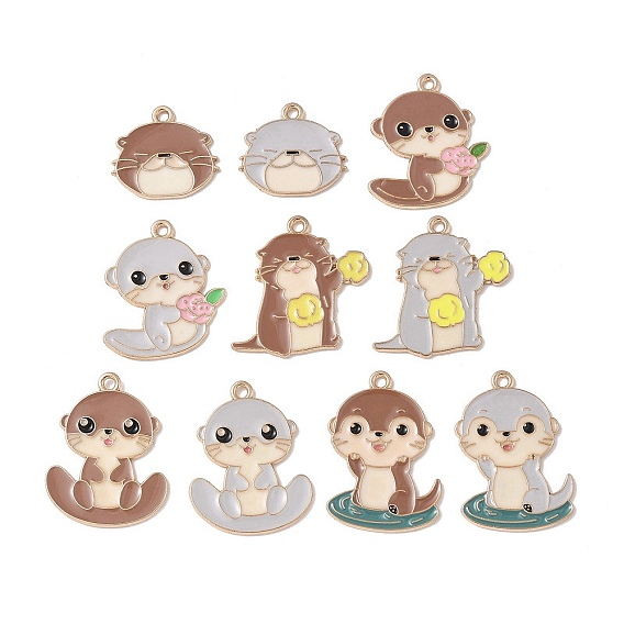 Подвески из эмали и сплава, бобровый шарм, золотой свет