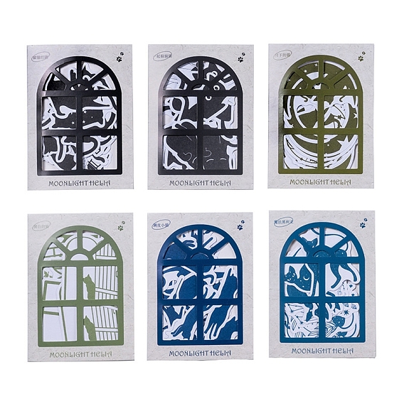 20шт 10 стили бумажные водонепроницаемые наклейки в форме кошки, самоклеящиеся наклейки, для чемодана, скейтборде, холодильник, шлем