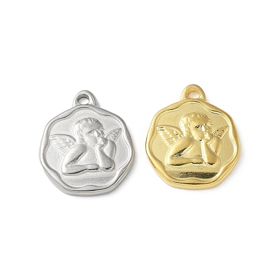 304 подвески из нержавеющей стали, ионное покрытие (ip), семиугольник с ангелом