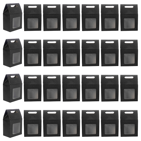 Прямоугольные подарочные коробки для хранения бумаги с прозрачным окном, подарочный упаковочный футляр для принадлежностей для свадебной вечеринки