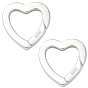 2 шт. 925 Кольца с пружинным затвором из стерлингового серебра, сердце