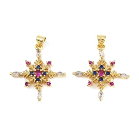 Латунные микро проложить кубического циркония подвески, прелести снежинки, без кадмия и без свинца, стойки покрытие, долговечный