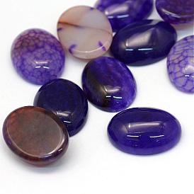 Oval Dyed Natural Crackle Agate Cabochons, 20x15x5~7mm