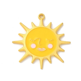 Подвески из эмали и сплава, матовый золотой цвет, очарование солнца