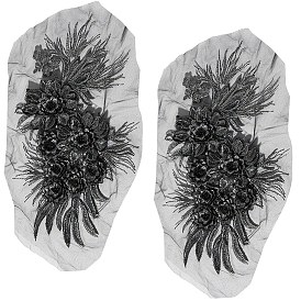 3d цветочные кружевные аппликации, аксессуары для вышивки из полиэстера, для рюкзаков, одежда