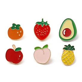 Fruit Theme Enamel Pins, Light Gold/Platinum Alloy Badge for Backpack Clothes